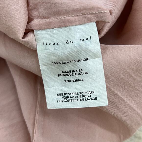 Fleur Du Mal Womens Size S Slip Dress Silk Short Double Scoop Adjustable Pink - Picture 13 of 15